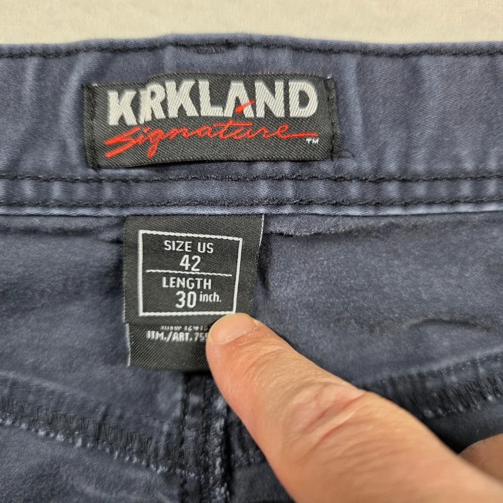 Kirkland Signature Pants Mens 42x30 Dark Gray 5-Pocket Straight Stretch 755774